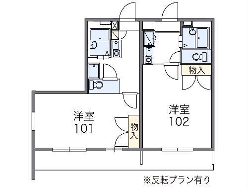レオパレスエヌエス(1K/2階)の間取り写真