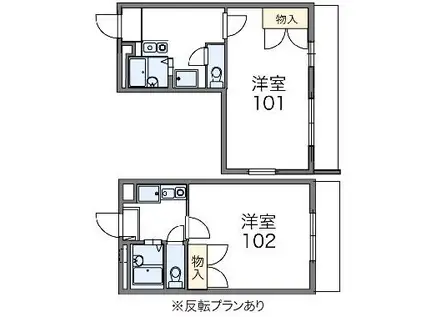 レオパレスSUGIYAMA(1K/1階)の間取り写真