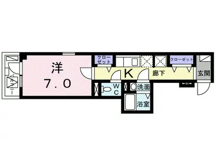 セレーノ押上(1K/4階)の間取り写真