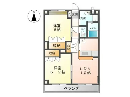 ベルステージ(2LDK/3階)の間取り写真
