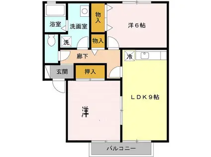 ロイヤルガーデンM・B棟(2DK/1階)の間取り写真