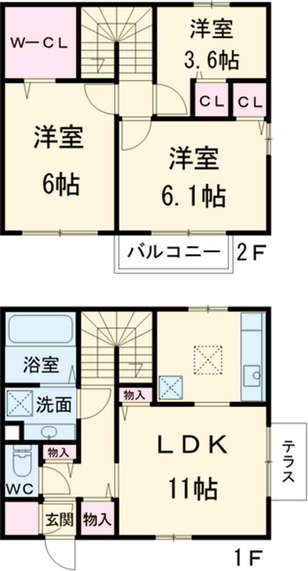 レセンテ(3LDK)の間取り写真