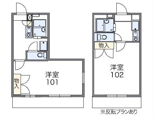 レオパレスレストⅠ(1K/2階)の間取り写真