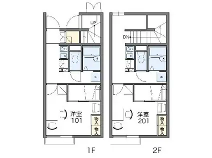 レオパレスフェニックスFⅢ(1K/1階)の間取り写真