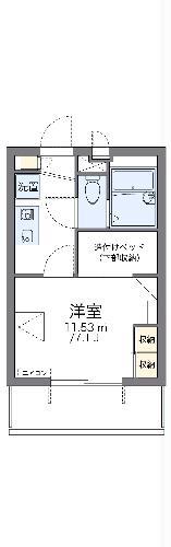 レオパレスハーバーサイドW棟(1K/2階)の間取り写真