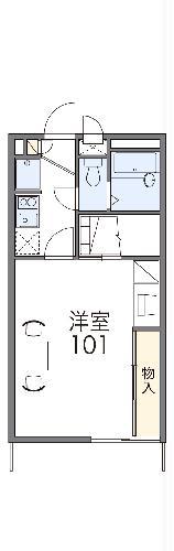 レオパレス新城(1K/1階)の間取り写真