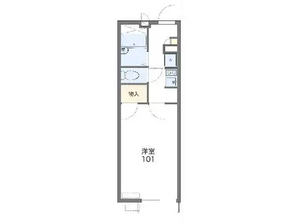 レオパレスWISH(1K/1階)の間取り写真