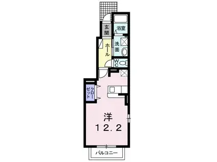 ラスターポイントⅤ(ワンルーム/1階)の間取り写真