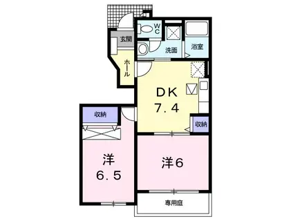 LIVERTY DREAM Ⅵ(2DK/1階)の間取り写真