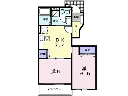 アグリーアブルⅡ(2DK/1階)の間取り写真