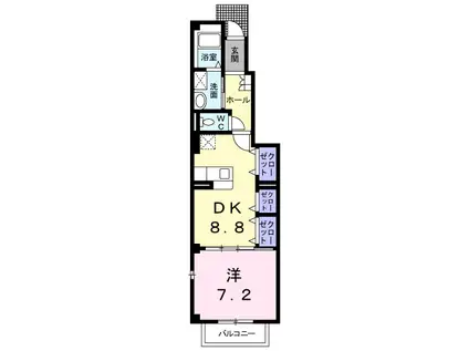 プラタ エムⅠ(1DK/1階)の間取り写真