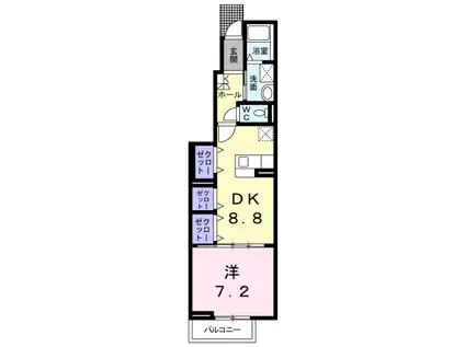 プラタ エムⅢ(1DK/1階)の間取り写真