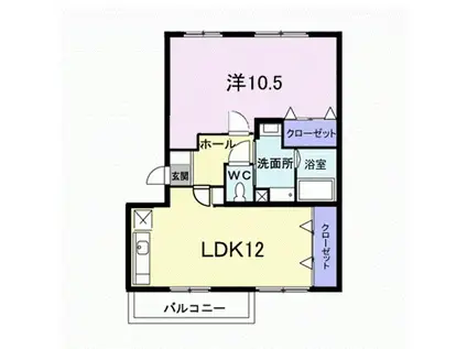 サンフラワーⅡ(1LDK/3階)の間取り写真