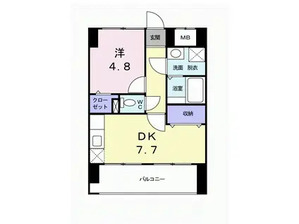 オーレオール(1DK/2階)の間取り写真