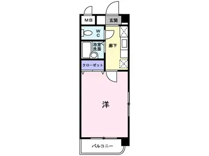 リーブラ都府楼弐番館(1K/4階)の間取り写真