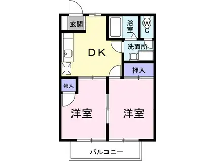 ファミールKOBAYASHI(2DK/1階)の間取り写真