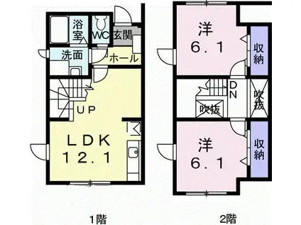 TMリヴェイラⅡ(2LDK/1階)の間取り写真