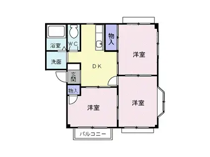 アーバンハイツⅡ(3DK/1階)の間取り写真