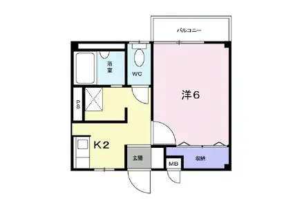 ミニヨンほたる(1K/2階)の間取り写真