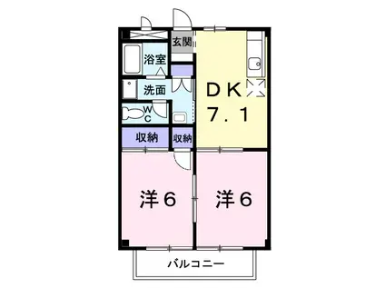 DAIMARU.Ⅱ(2DK/2階)の間取り写真