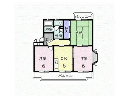 クレセントフジA(3DK/2階)の間取り写真