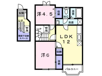 グランパルク A(2LDK/2階)の間取り写真