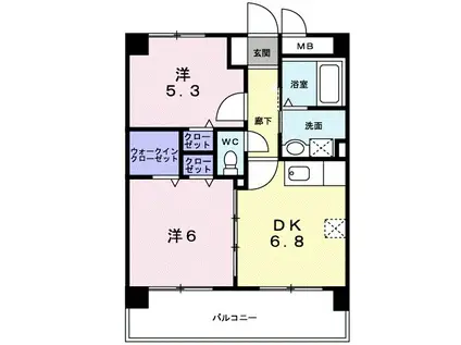 マルワ・シャルマンⅢ(2DK/4階)の間取り写真