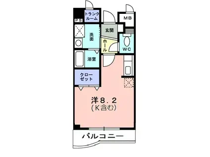 アームズ百合丘 Ⅱ(1K/3階)の間取り写真