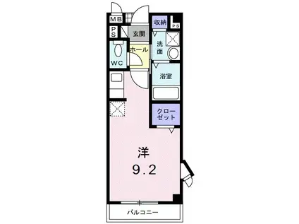 レーベン2(ワンルーム/2階)の間取り写真