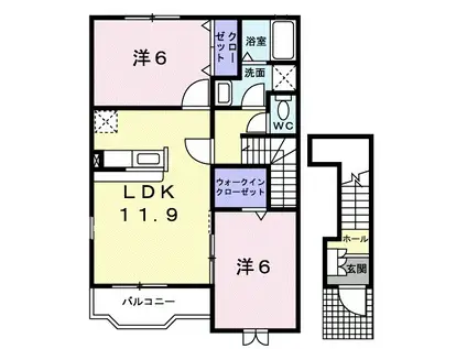 アーバンヴィレッジ3(2LDK/2階)の間取り写真