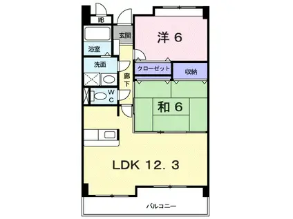 パーク エレガンス K.T(2LDK/6階)の間取り写真