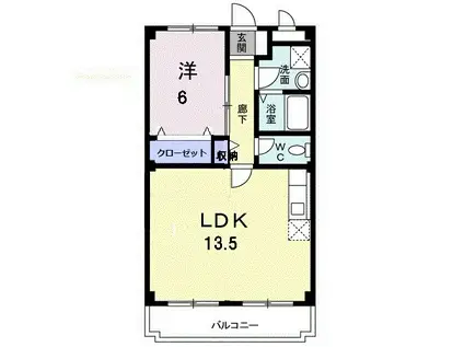 セントラルパークハイツ(1LDK/1階)の間取り写真