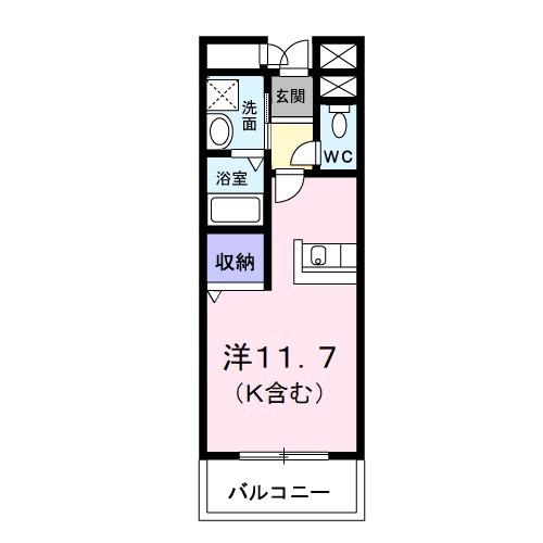 メゾン・ブリアンⅠ(ワンルーム/3階)の間取り写真