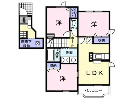 メルヴェイユ(3LDK/2階)の間取り写真