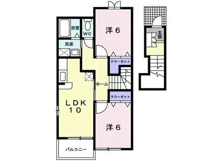 セレクトパークⅠ(2LDK/2階)の間取り写真