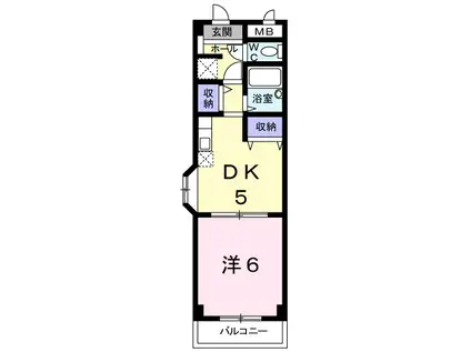 シャンドフルールⅡ(1DK/1階)の間取り写真