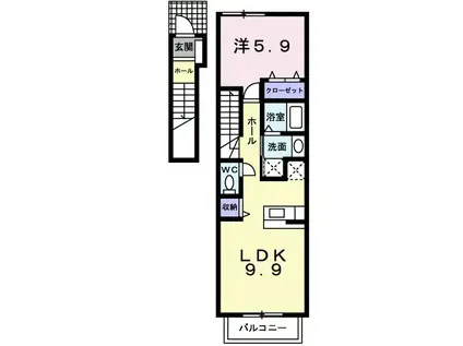 ラ・ルーシュ(1LDK/2階)の間取り写真