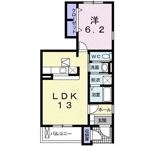 アークヒルズⅡ(1LDK/1階)の間取り写真