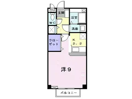 アルドーレ(ワンルーム/1階)の間取り写真