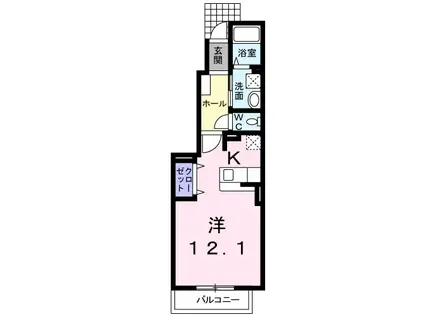 フォルトゥーナ Ⅰ(1K/1階)の間取り写真