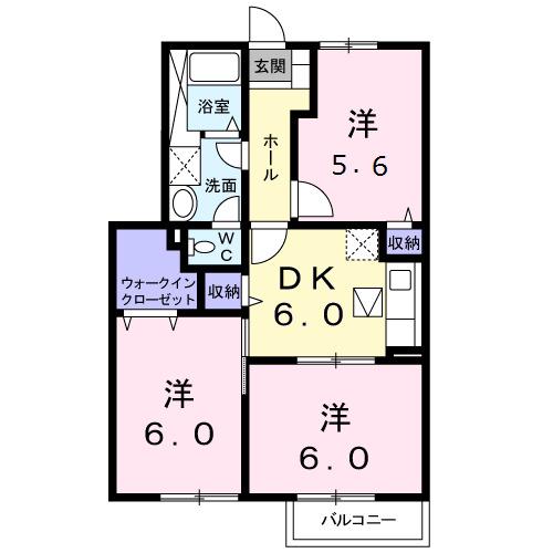 サン プラス Ⅰ(3DK/1階)の間取り写真