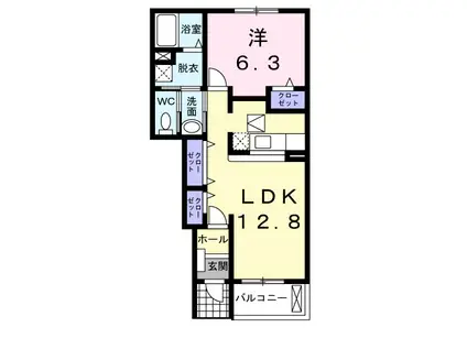 メゾン グラースⅡ(1LDK/1階)の間取り写真