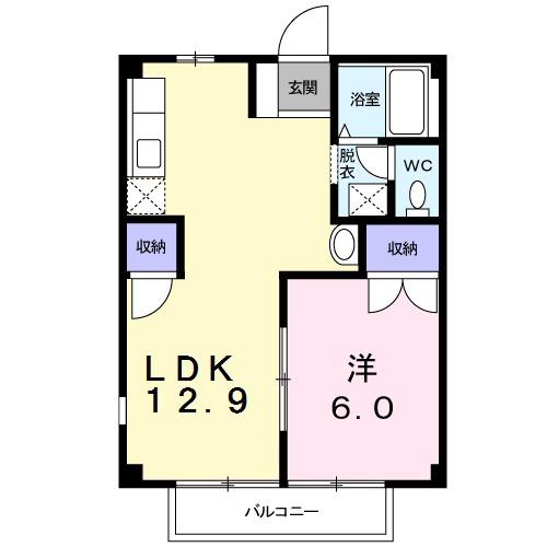エスタシオン1(1LDK/1階)の間取り写真