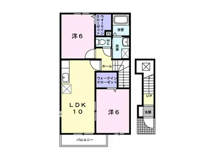 サンシャインⅤ(2LDK/2階)の間取り写真