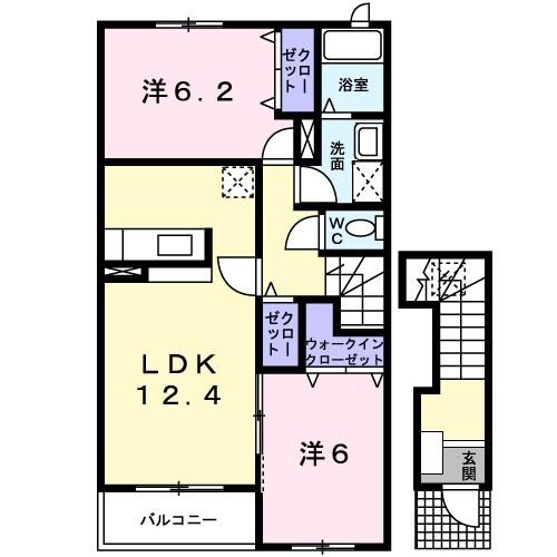 がーでんはうすY Ⅰ(2LDK/2階)の間取り写真