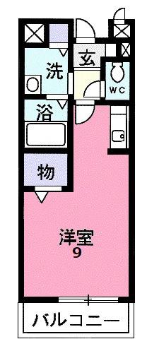 シャローゼI(ワンルーム/2階)の間取り写真