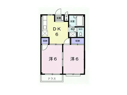 サンすみよし(2DK/1階)の間取り写真