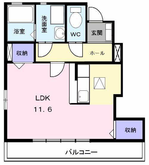 シャトレ純Ⅱ(ワンルーム/1階)の間取り写真