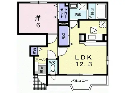 レジデンス幸手Ⅱ(1LDK/1階)の間取り写真