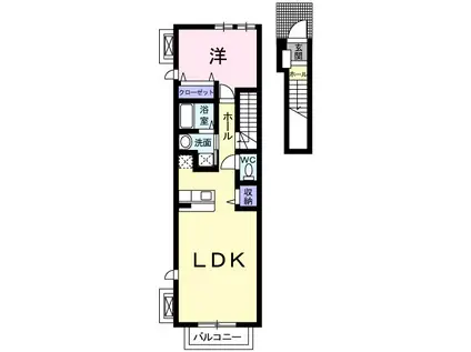 ネオ・グレイスA(1LDK/2階)の間取り写真